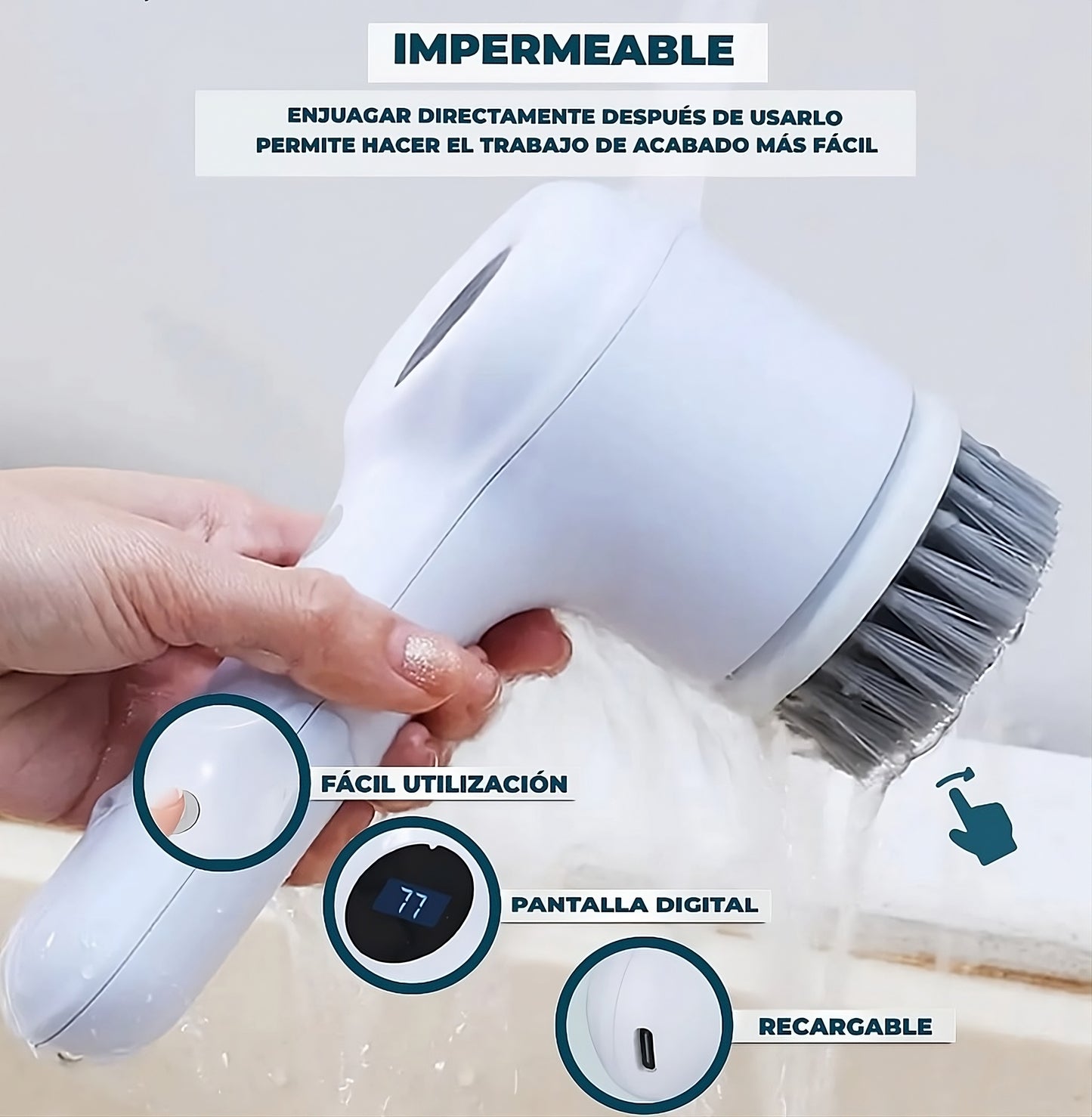 Ideal para:
✔️ Limpieza profunda de baños y cocinas
✔️ Personas con movilidad reducida
✔️ Ahorrar tiempo y esfuerzo en la limpieza del hogar