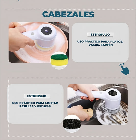 🔋 Batería recargable de larga duración
Hasta 90 minutos de limpieza continua. Cárgalo una vez y úsalo por días.

💧 Resistente al agua (IPX7)
Ideal para baños y áreas húmedas. ¡Puedes usarlo sin preocupaciones!

📲 Pantalla LED inteligente
Controla el nivel de batería y la velocidad con un solo vistazo.
